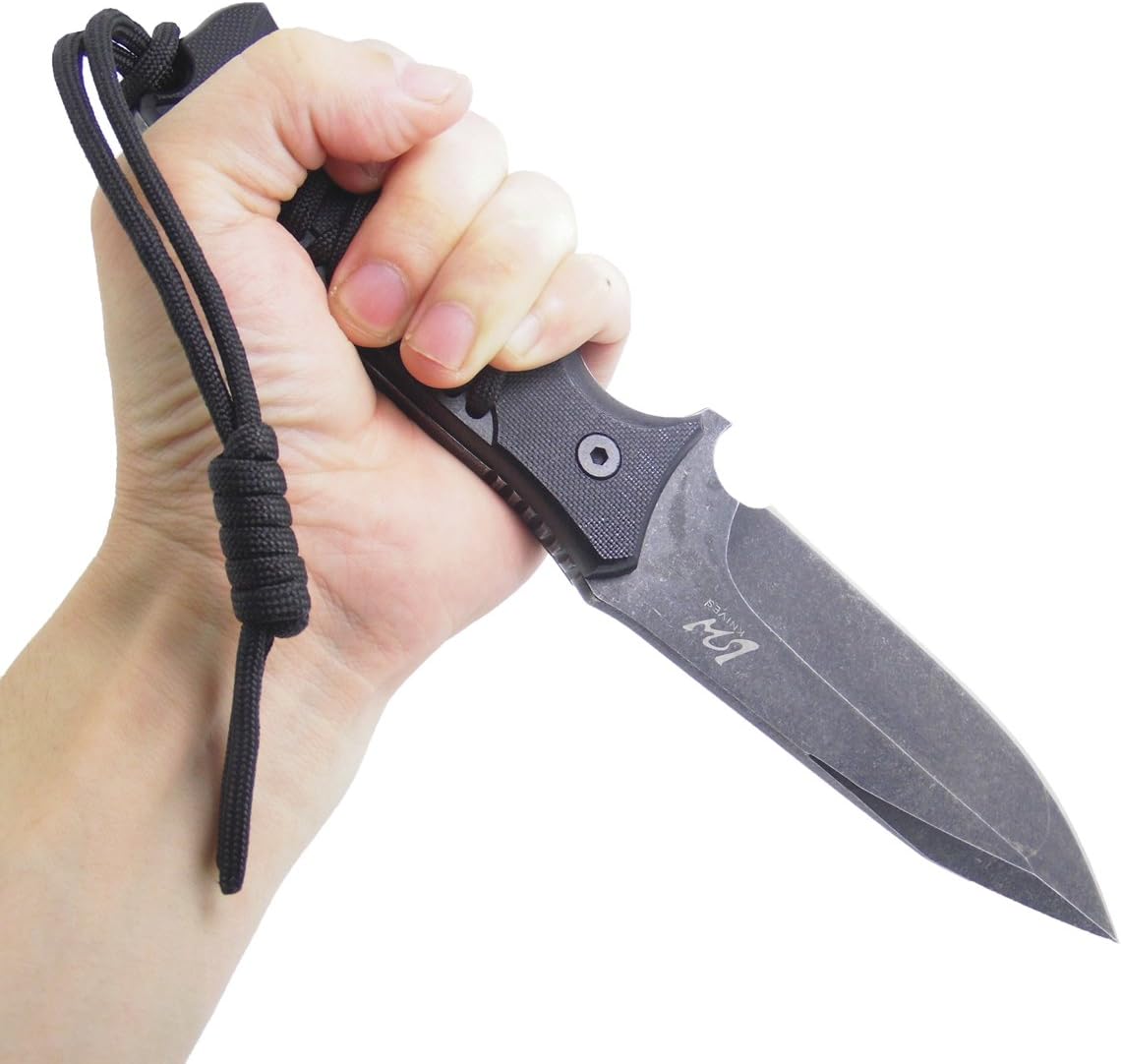 Masalong Fixed Blade Hunting Knife Straight Edge Blade Extreme Survival D2 Steel and Sheath