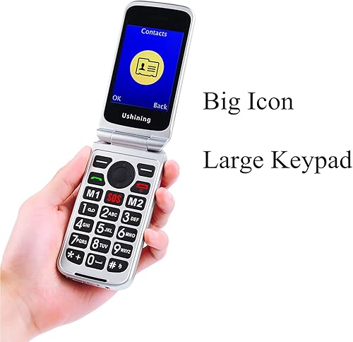 Miniatura 4 de USHINING Teléfono celular 3G desbloqueado para personas mayores con tarjeta SIM Speed Talk para personas mayores, teléfono básico para personas
