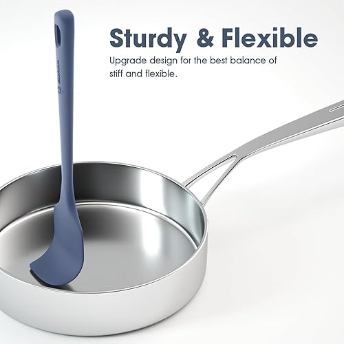 Vista 90 de Juego de 4 espátulas de silicona, espátulas de goma de grado alimenticio, con mango fuerte y agarre ergonómico, resistentes al calor para utensilios