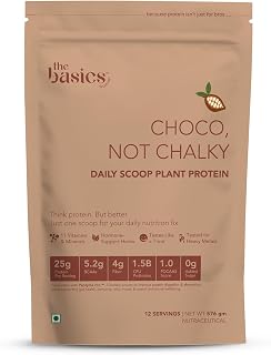 The Basics Woman Daily Scoop Plant Protein for Women, 25 g Vegan Protein with Vitamins & Herbs, Chocolate Flavor, 500 g (P... Price In India