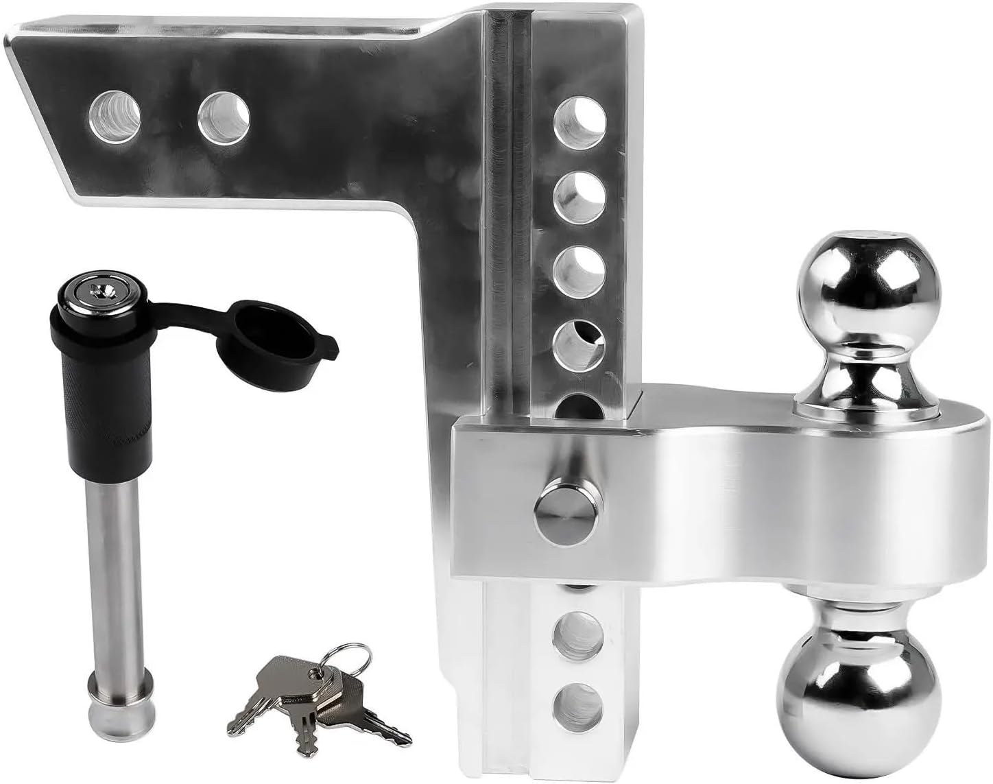 Replacement AP03 Adjustable Trailer Hitch Ball Mount Fits 2.5-Inch Receiver 8-Inch Drop/Rise 18500LBS W/Latches Locks