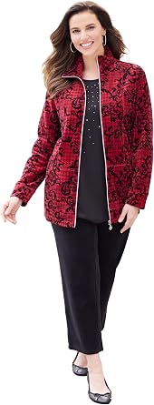Catherines Womens Plus Size Cozy Velour Jacket