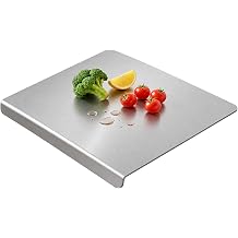 Stainless Steel Cutting Board with Lip, 304 Food Grade Steel Chopping Mats for Kitchen Countertop 12"x12"