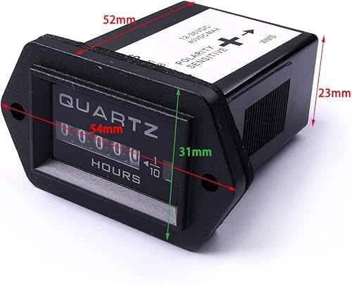 Miniatura 4 de ATOPLEE Metro de hora mecánico 12v a 36v camión tractor diesel motor fuera de borda metro de hora rectangular