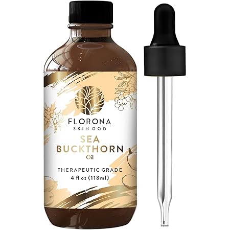 Florona Sea Buckthorn Berry Seed Oil 100% Pure & Natural - 4 fl oz, for Hair & Skin Care, Aromatherapy