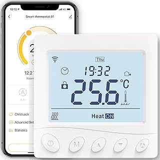 MOES Smart Thermostat Fussbodenheizung Elektrisch, Raumthermostat Fußbodenheizung WLAN Programmierbare Kompatibel mit Alexa/Google Home,Smart Life/Tuya App