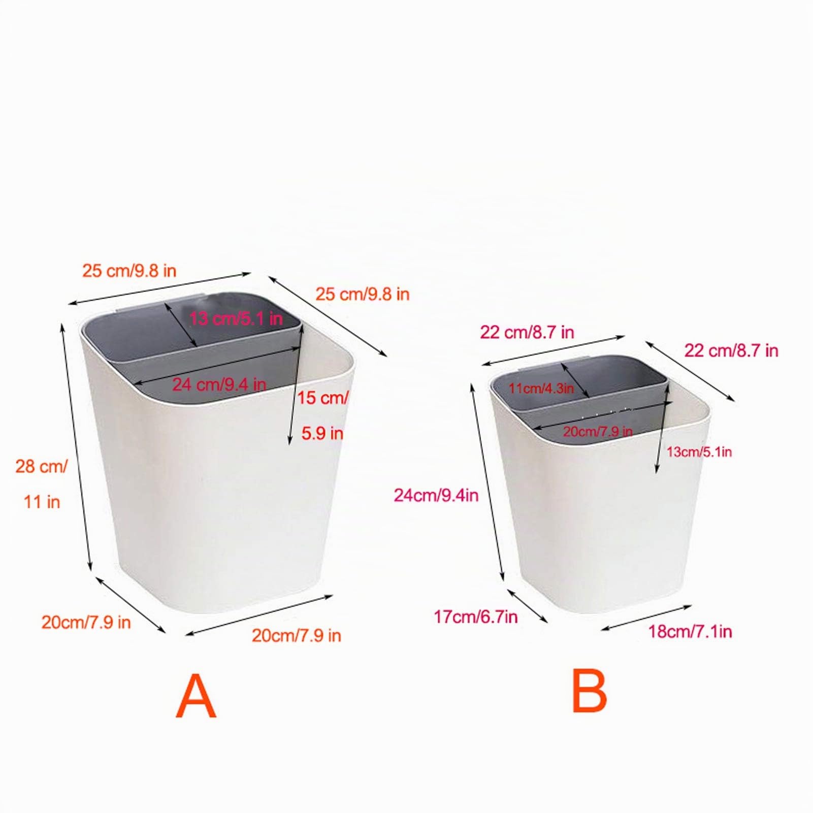 Corbeille De Bureau, Poubelle Tri Selectif,Bac Ordure Plastique, Facile À Utiliser Élégant Beau Design Résistant Aux Rayures, pour Chambre À Coucher, Salon, Cuisine