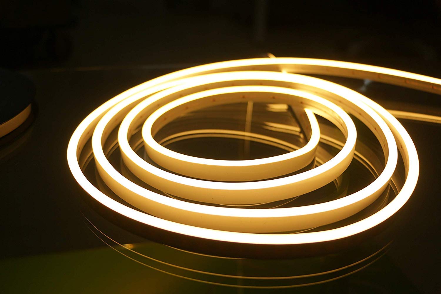 Néon LED en silicone 12V, décoration de signe de bricolage intérieur et extérieur étanche, 15 mètres 3000K blanc chaud
