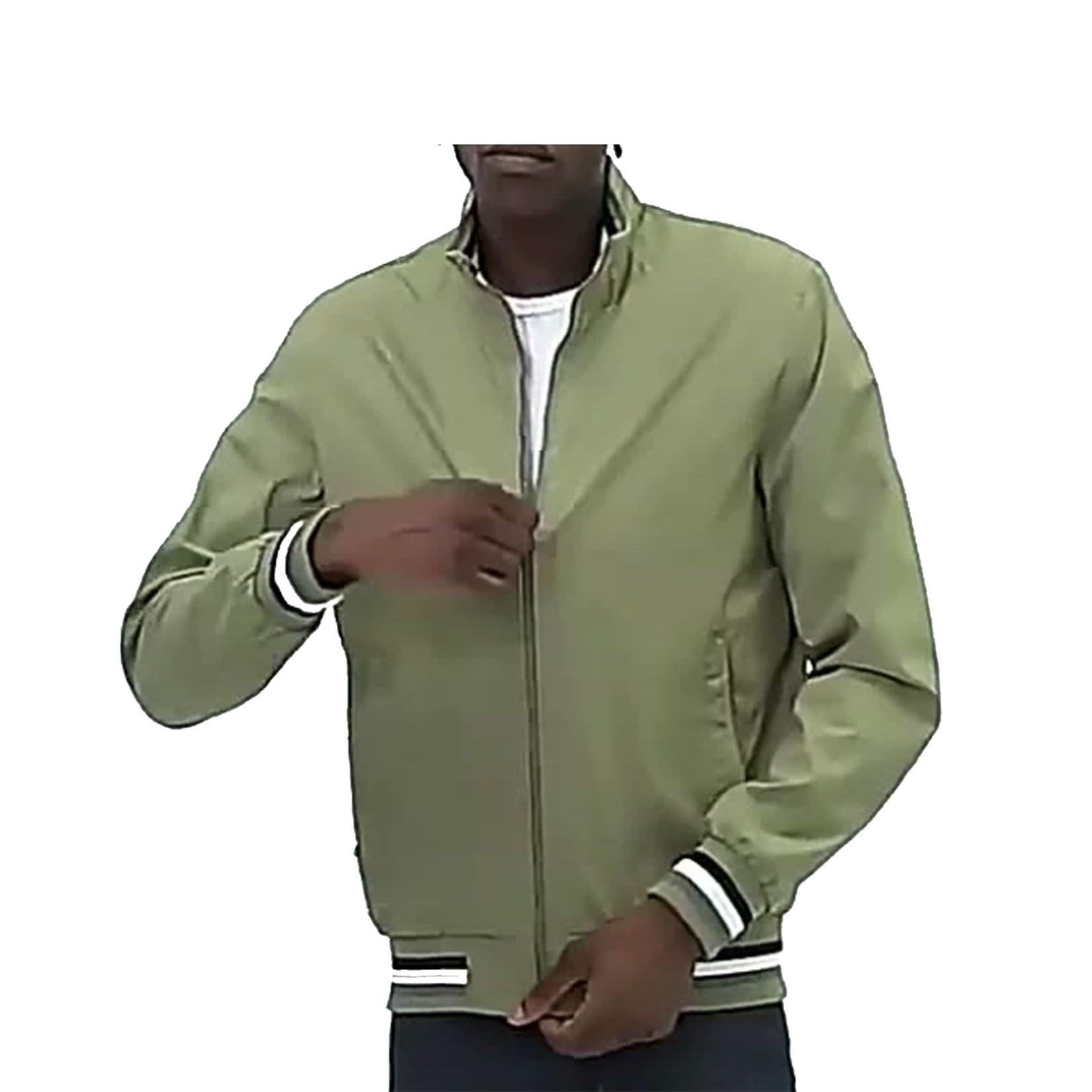 Giacca con Cerniera da Uomo per MV Agusta Giacca Bomber Leggera Casual Manica Lunga Giacca A Vento Moda Golf Cappotto Primavera Autunno Lavoro Abito Top da Lavoro,Green-XL