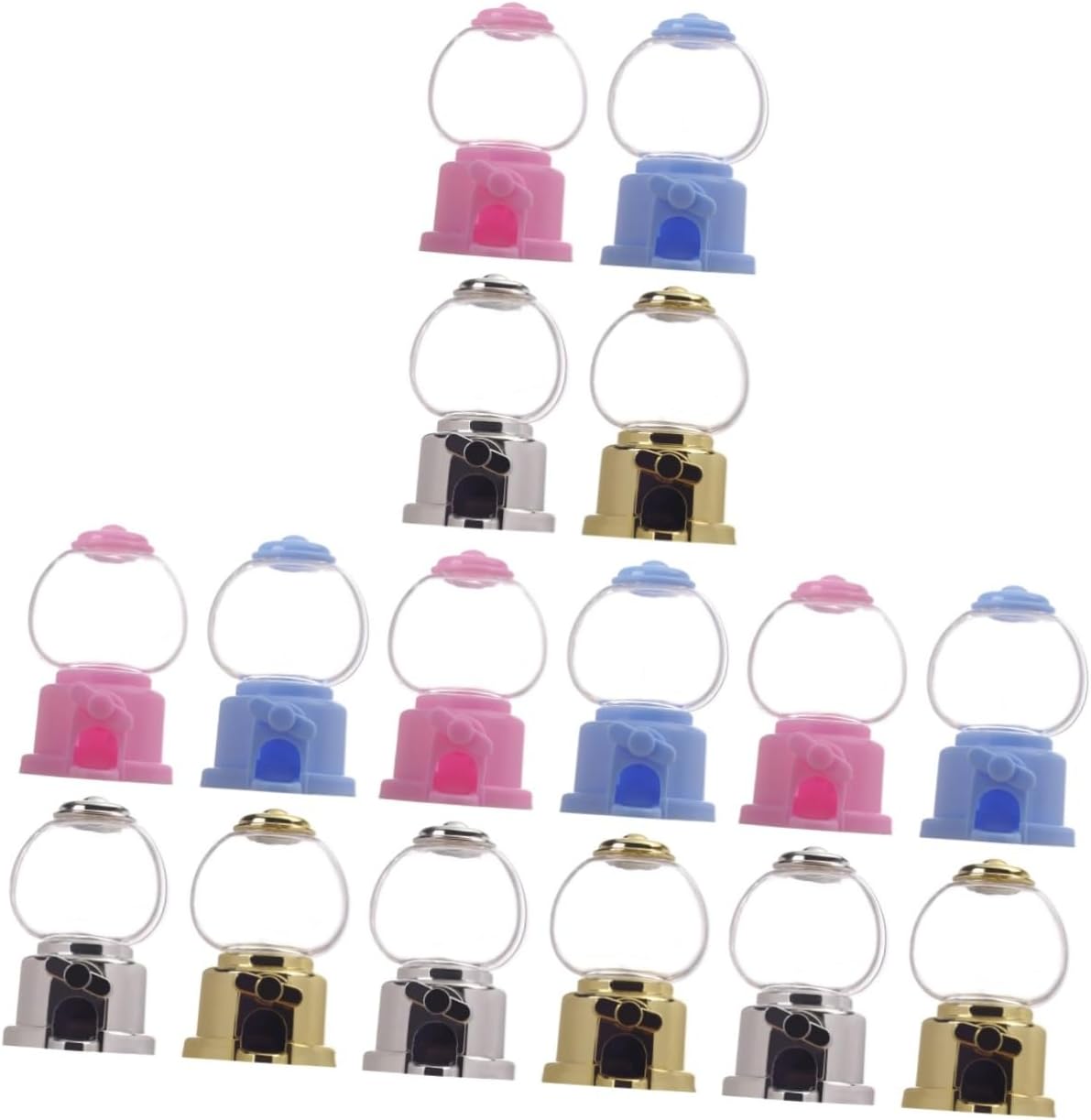 16pcs Gumball Machine Candy Dispenser Boys and Girls Toy Reusable for Wedding Birthday Cake Decor