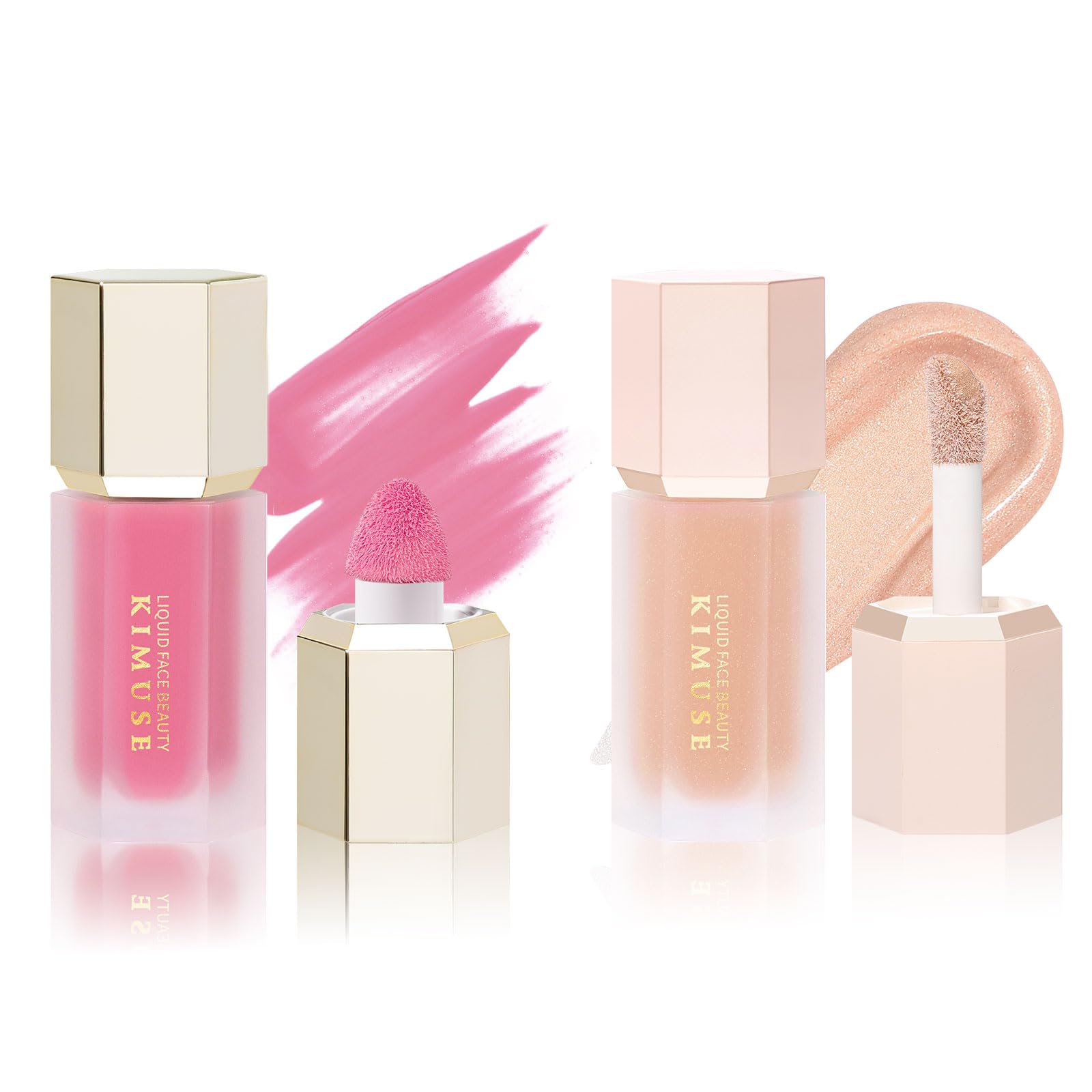 KIMUSE Liquid Blush & Weightless, Long-Wearing, Smudge Proof, Natural-Looking, Dewy Finish Glow Liquid Filter