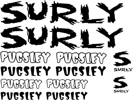 for Surly Pugsley bike decal labels bike stickers Black