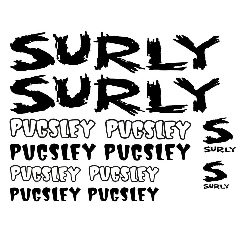 for Surly Pugsley bike decal labels bike stickers (White)