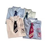 [Mizumehika] ハリーポッター シャツ Tシャツ 半袖 夏 襟付き ハッフルパフ レイブンクロー スリザリン ゆったり メンズ レディース 男女兼用 おしゃれ カジュアル (スリザリン（シャツ+ネクタイ）,M(50-60KG)) [並行輸入品]