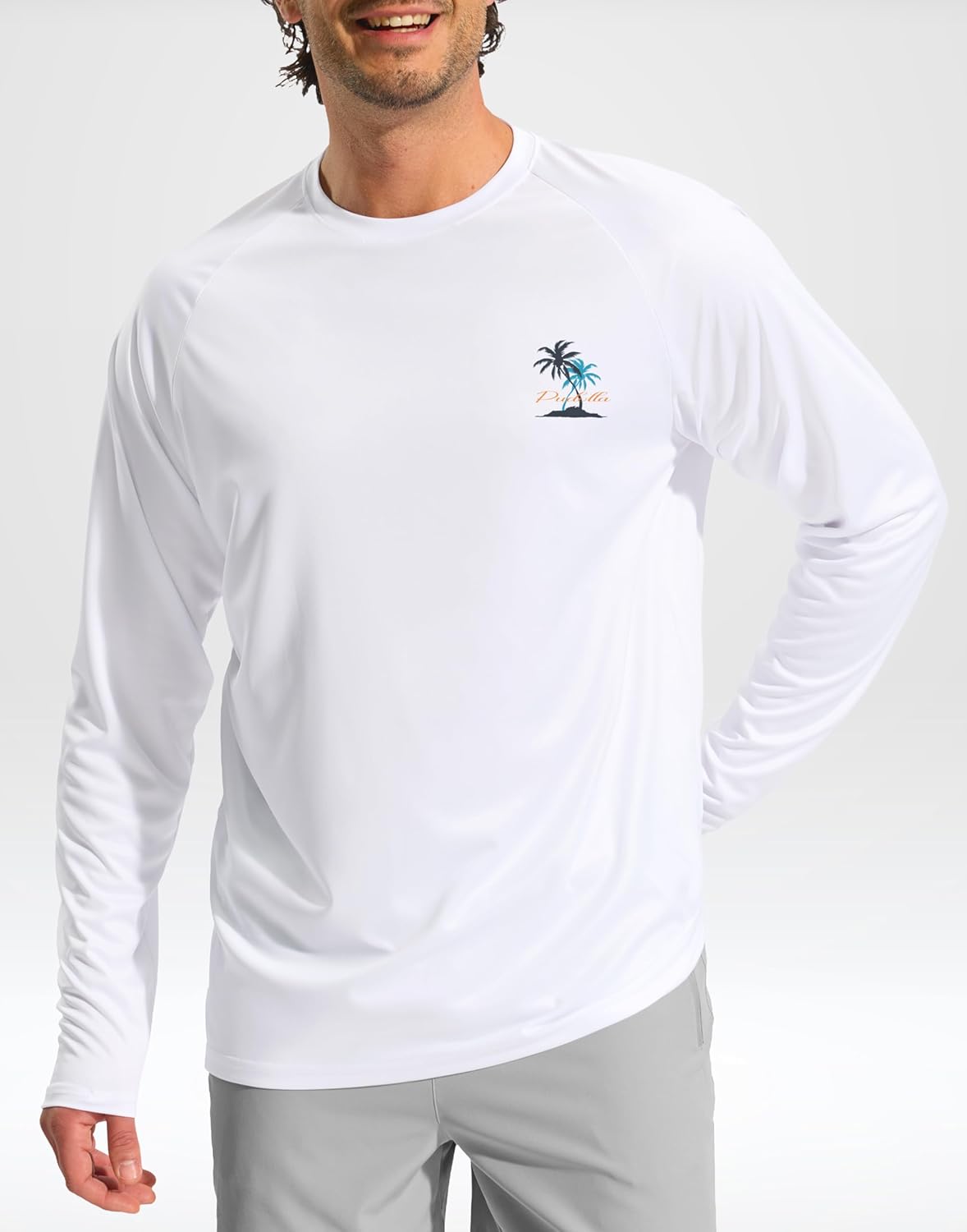Pudolla Men's Sun Protection Long Sleeve Shirts UPF 50+ Fishing Swim Shirts Lightweight Quick Dry Rash Guard Hiking Shirts