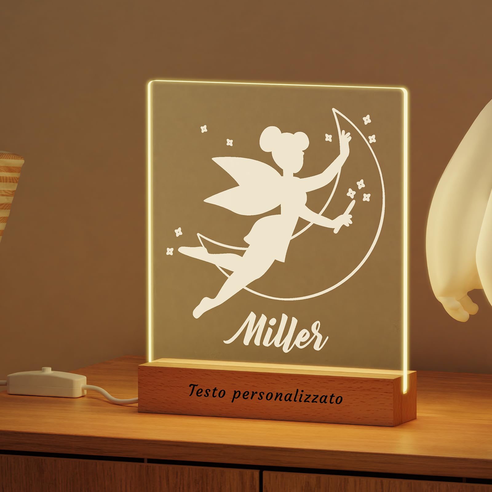Luce Notturna P I X IE Per Bambini A Forma Di Orsetto | Ricaricabile Con Timer E 4 Colori, Silicone Morbido