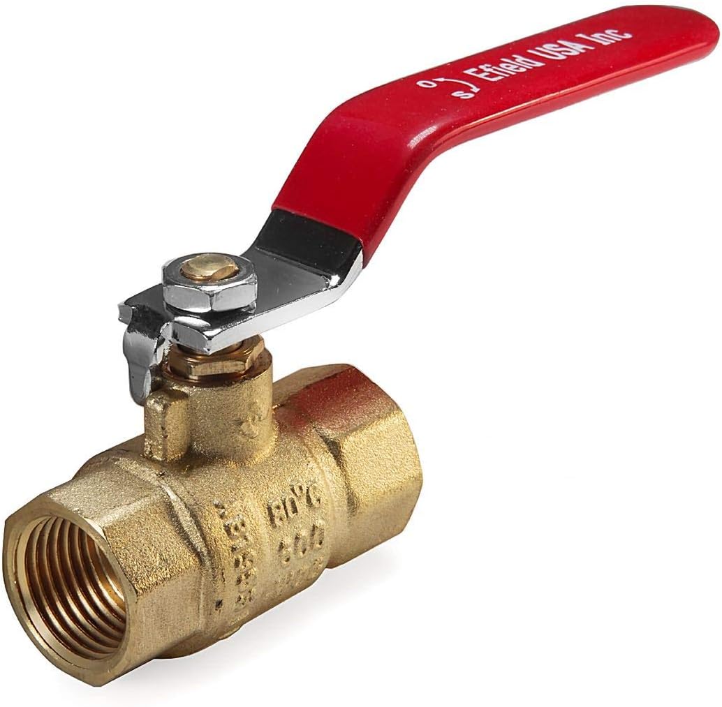 5-Pack EFIELD 1-Inch 600 WOG FNPT Heavy Duty Full Port Brass Ball Valve FIP Threaded For Water, Oil, Gas Application,(VALVE172)