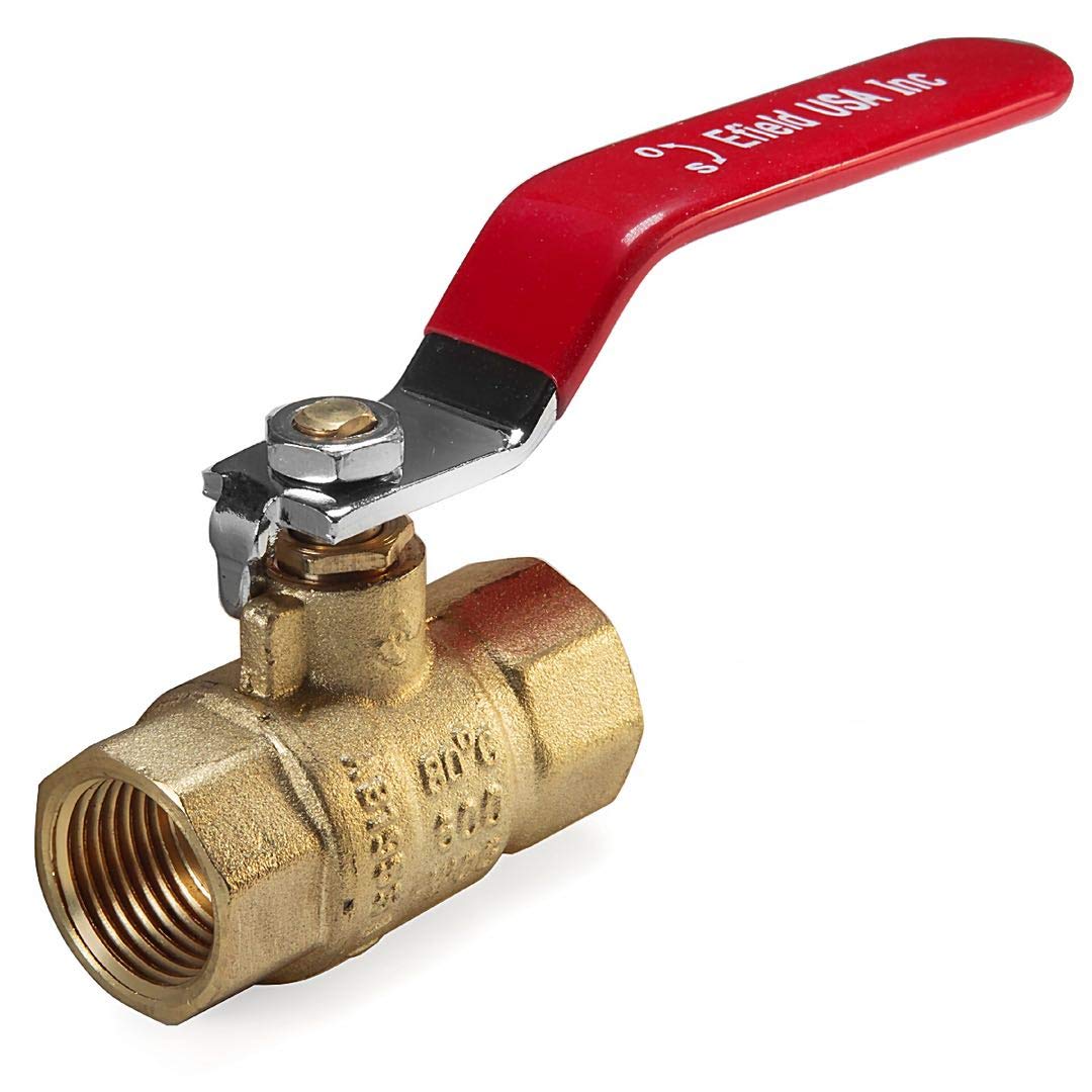 EFIELD - Paquete de 5 válvulas de bola de latón de 1 pulgada 600 WOG FNPT de alta resistencia con rosca FIP para aplicación de agua, aceite, gas