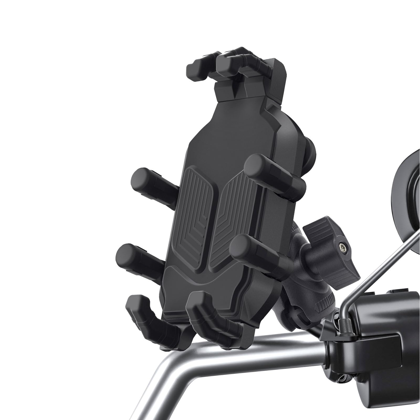 Support de téléphone pour moto avec pince renforcée et support de téléphone ergonomique incliné résistant aux chocs pour vélo