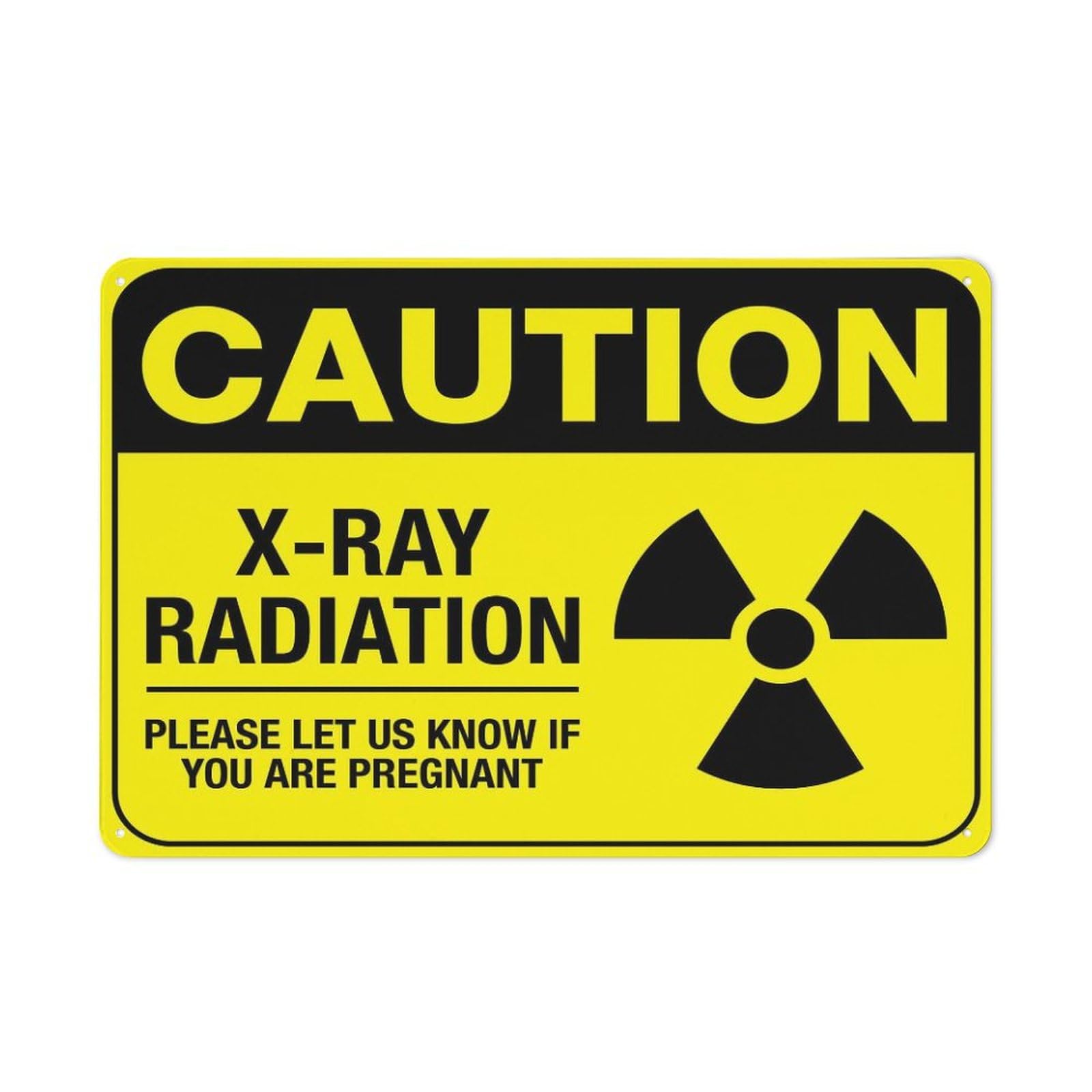 Xewazd A1876 Metal Tin Signs Caution X-Ray Radiation Rust-Resistant 8"X12" Aluminum Sign - Clear Printing, Easy To Mount