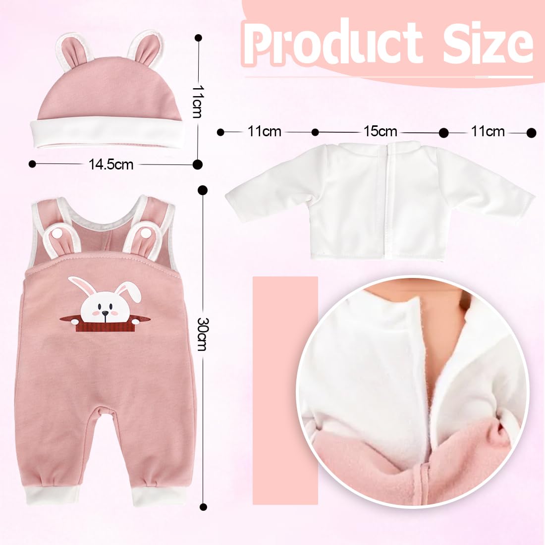 Puppenkleidung Set Mit Hut Für 35-43 Cm Puppen – Süßes Kaninchen-Outfit Für Kinder
