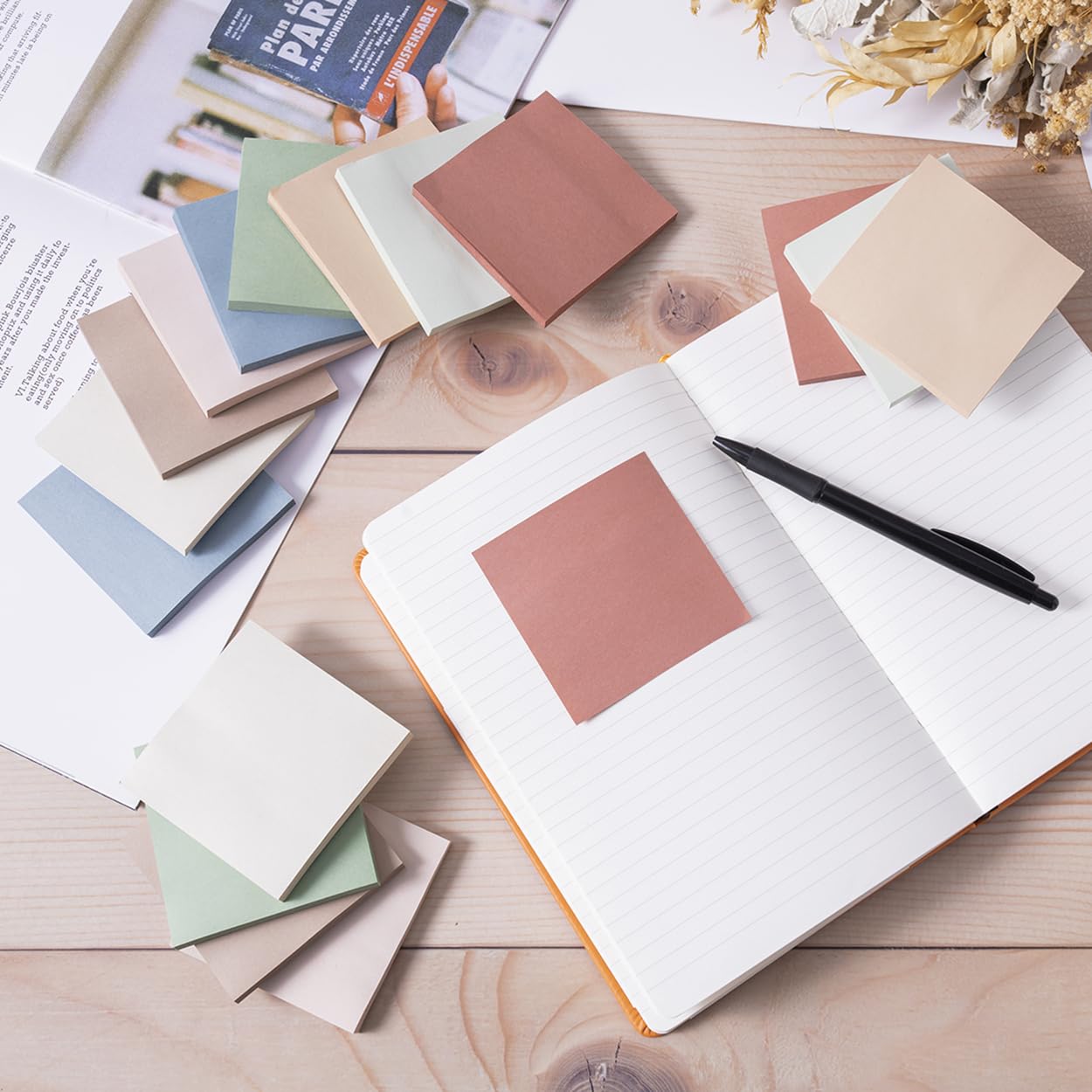 16 Pack Sticky Notes 3x3 Vintage Colors Sticky Pads Recyclable Easy to Stick for Home Office Notebook — view 6