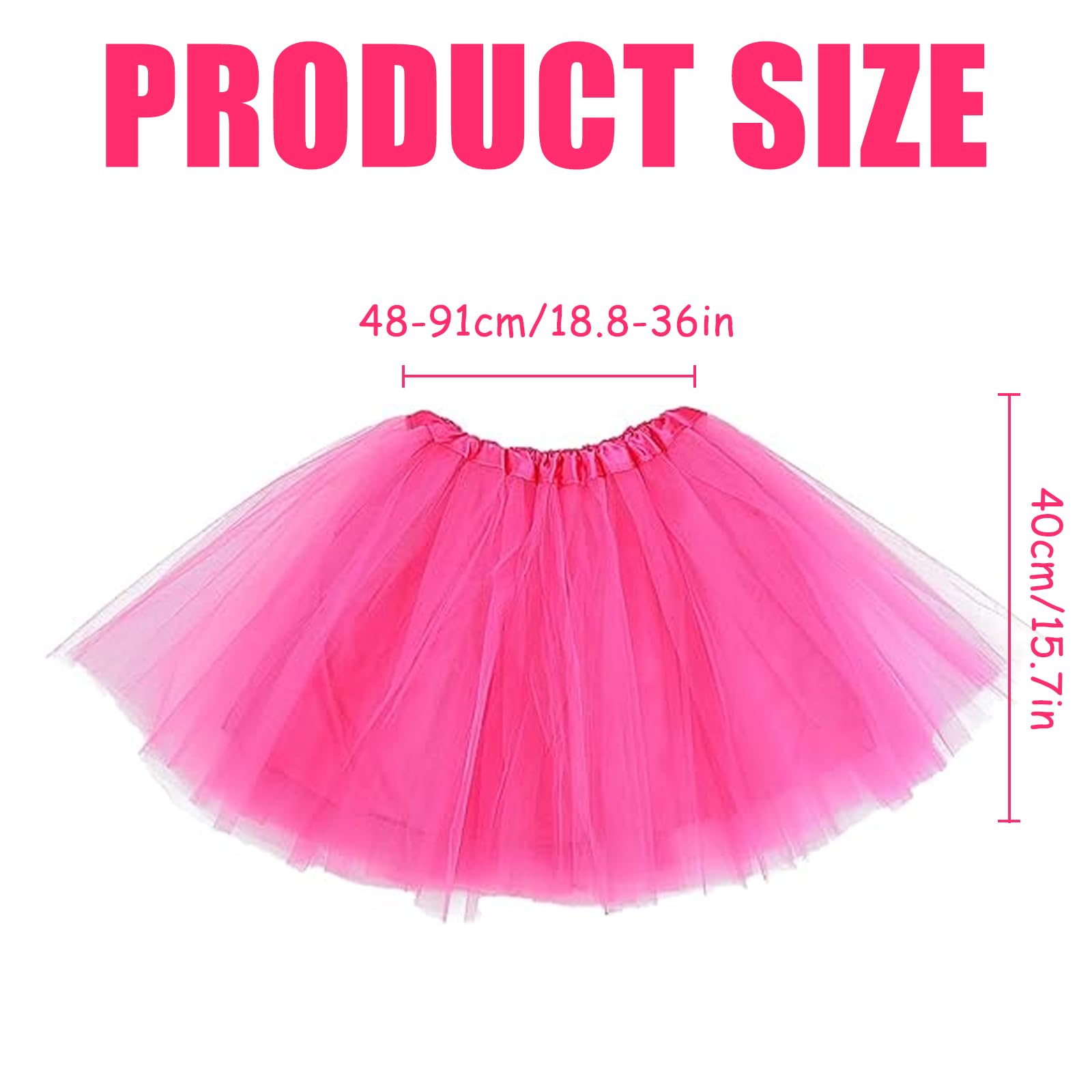 Tutú de Tul para Adultos Rosa 3 Capas Falda de Ballet Mujer Danza Fiesta Halloween