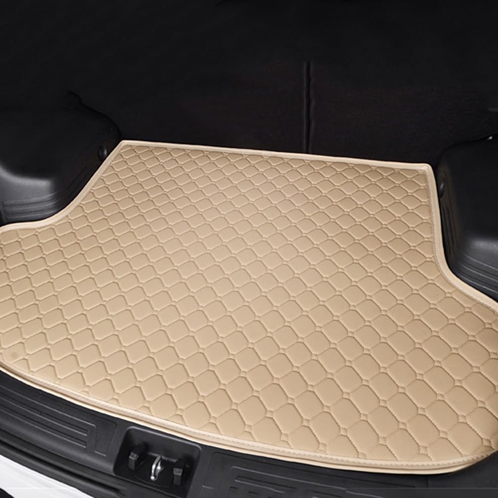 Car Boot Liners Mats for Jaguar XF 2008 2009 2010 2011 2012 2013 2014 2015, Brand New Wear Resistant Leather Rear storage Box Mat,Beige