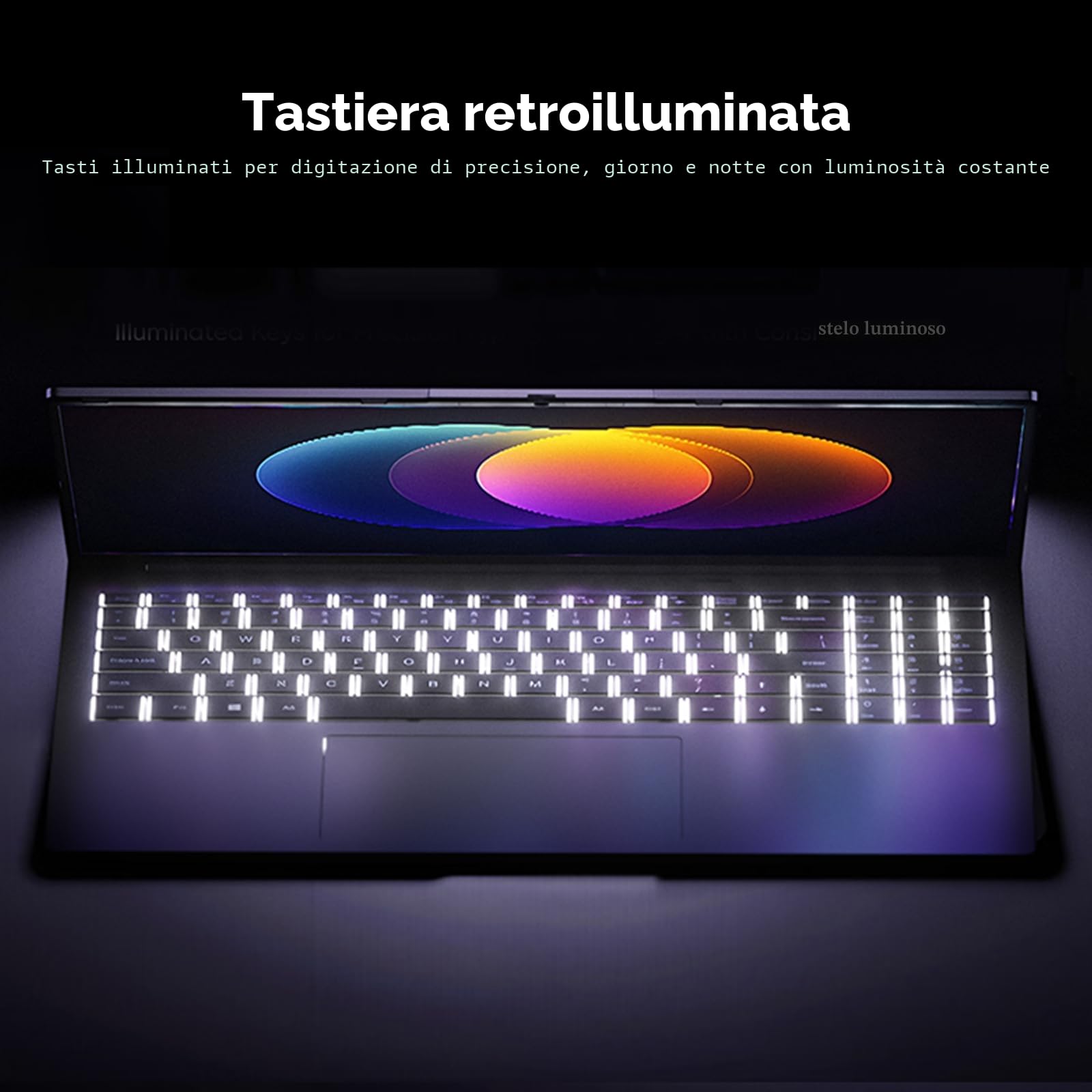 16" PC Portatile Gaming Ryzen 7 H255 Fino a 4,9 GHz, 8 core 16 thread, 16 GB RAM DDR5 4800 MHz, SSD 512 GB, 1920 x 1200 FHD Display Computer Portatile, Tastiera Retroilluminata Laptop, WiFi 6