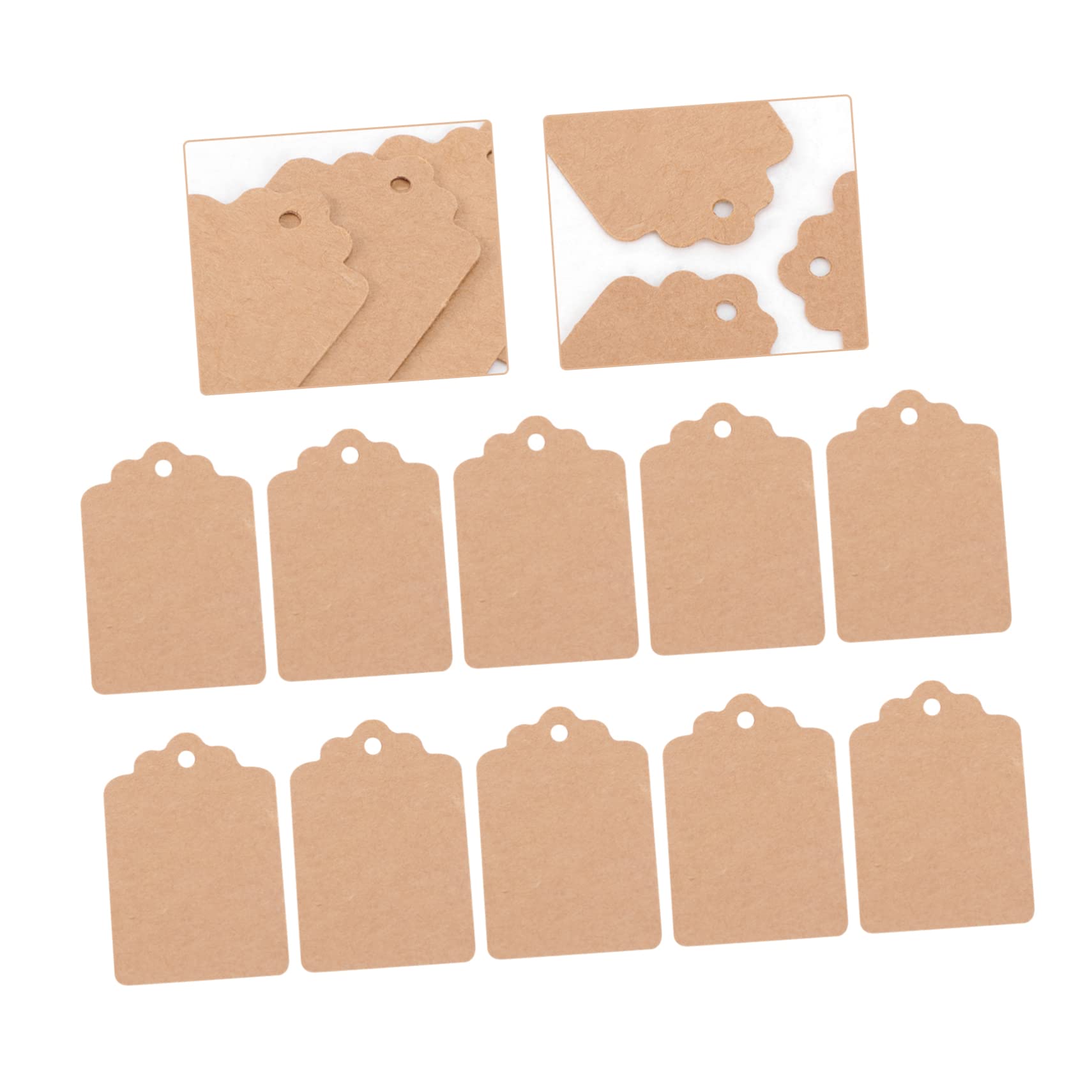 Happyyami 1000 Stück Beige Kraftpapier Anhänger Beidseitig Unbedruckt Vielseitig Einsetzbar zum Markieren und Dekorieren von Geschenkverpackungen oder Flohmarktartikel