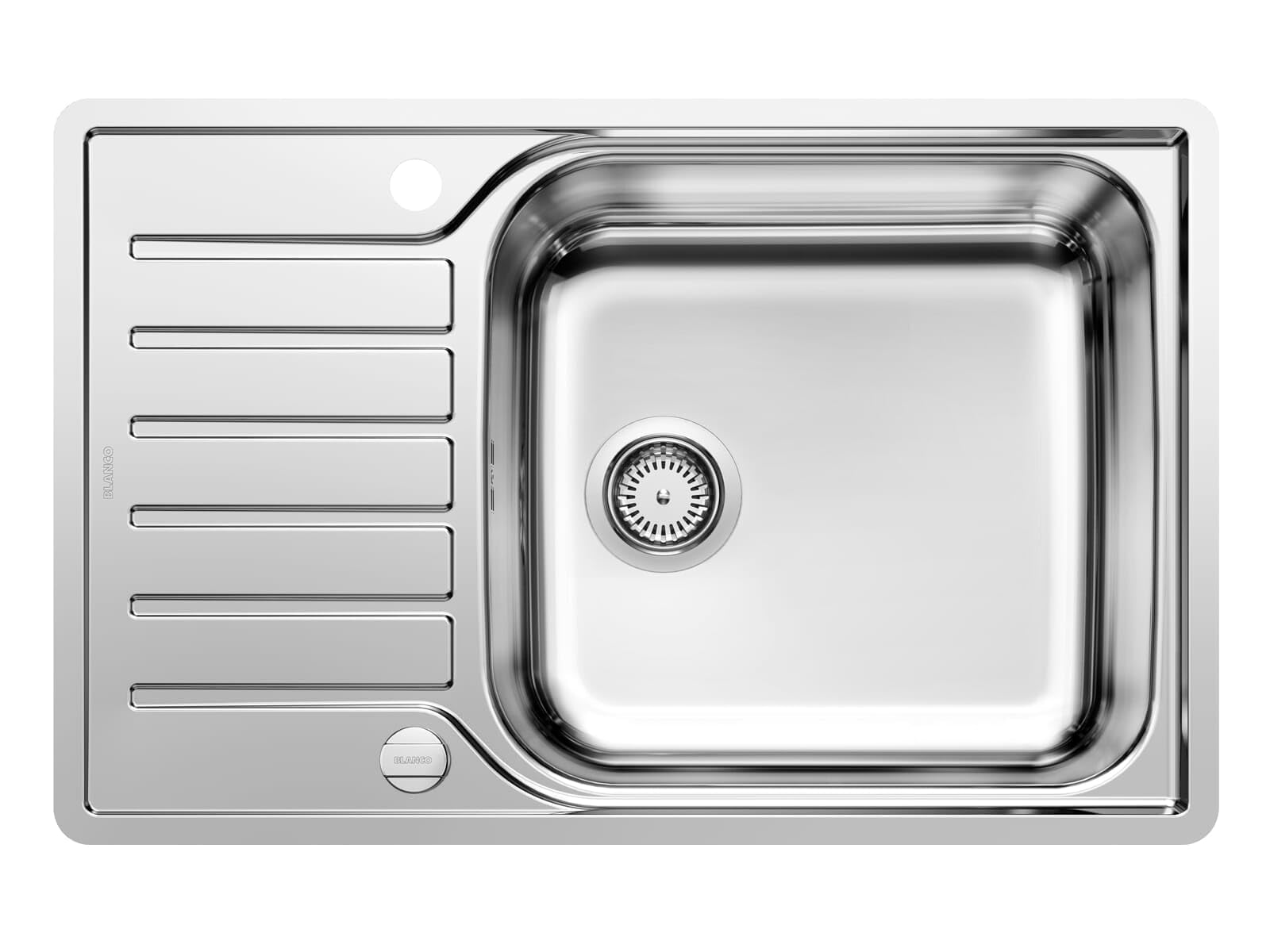 BLANCO LANTOS XL 6 S-IF Compact – Évier de Cuisine en Inox pour Meubles Bas de 60 cm de Large – Avec Fond Plat IF et Commande de Vidage Automatique – 523140