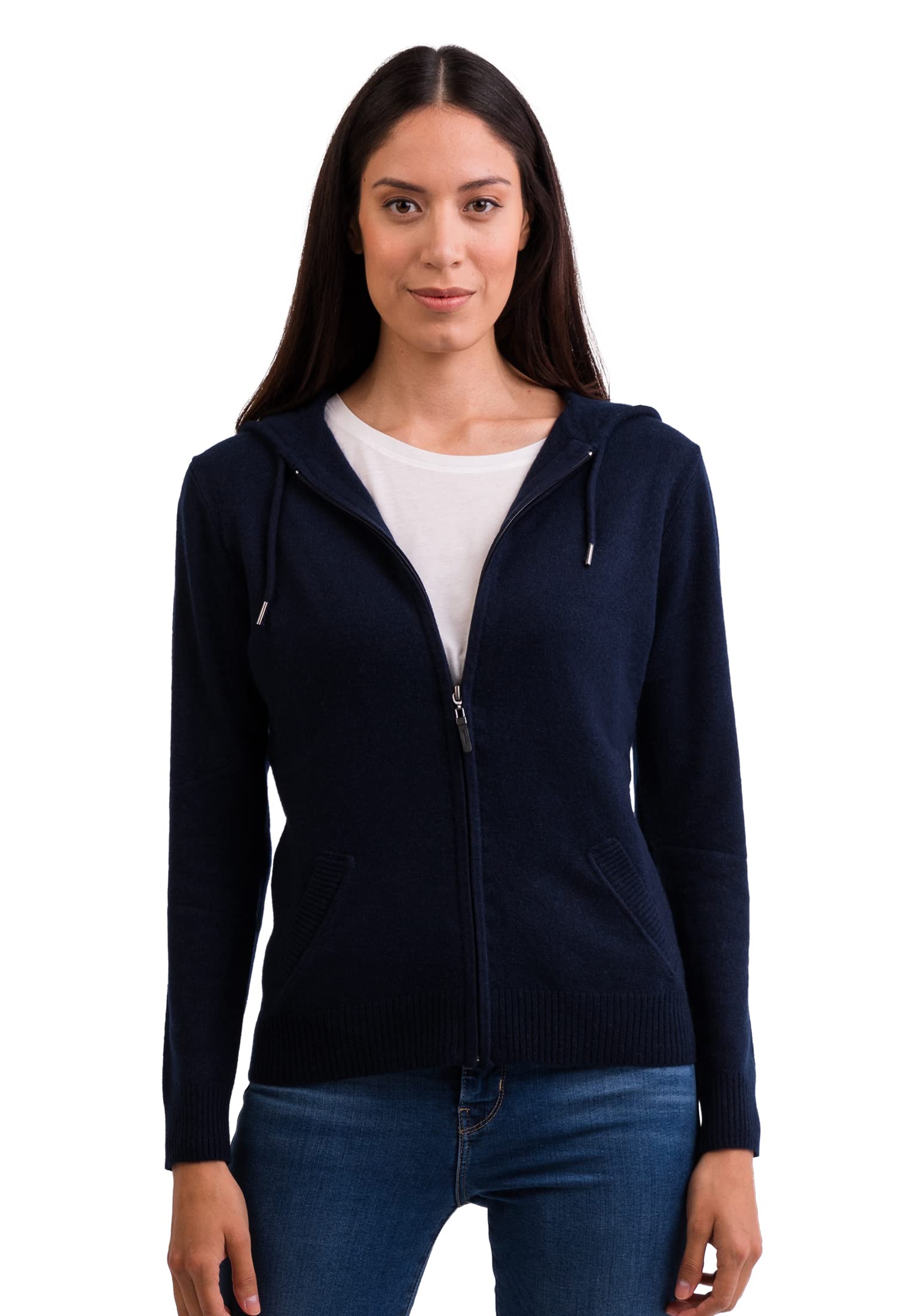 Pull à Capuche | Hoodie avec Fermeture Éclair pour Femmes 100% Cachemire