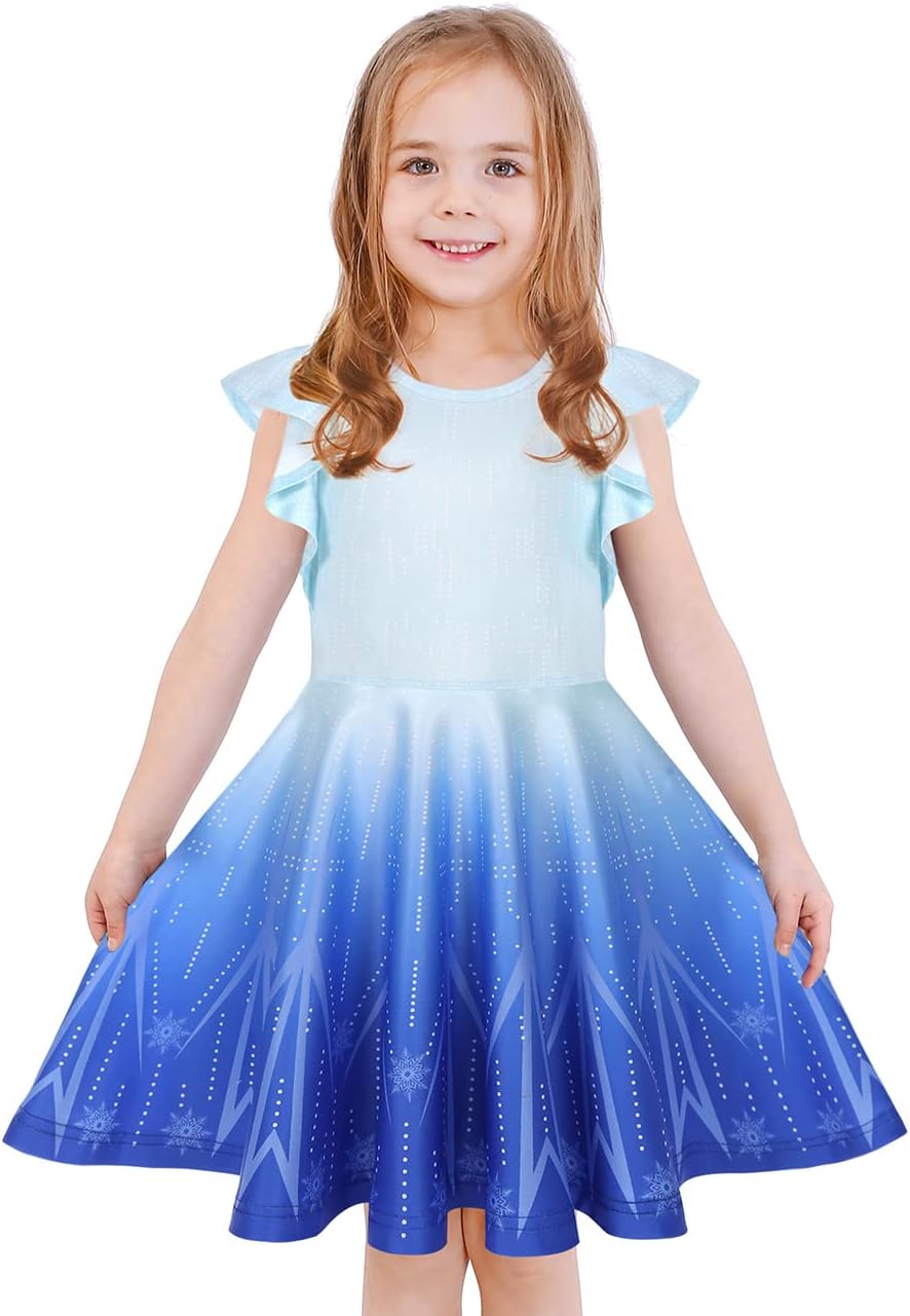 LaBeca Girls Dress Sleeveless Long Sleeve Kids Toddler Little Big Girl Unicorn Mermaid Casual Dresses