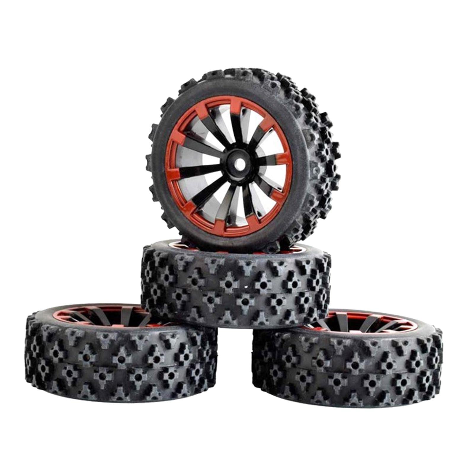 ATORSE 4Pack of 75Mm Rubber Tires for Wl Toys 144001 124018 On/Off Road Car Accs F-image-40