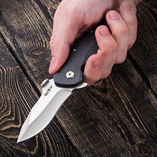 Pocket Tactical Outdoor Knife For Men – Best Folding Knives For Survival Hunting Edc – Flip Foldable Folding Camping Knives With Black G-10 Handle And 5Cr15Mov Steel 01176 #TOP6