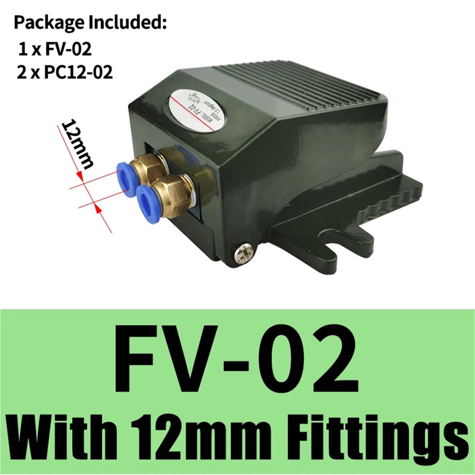 FV-02 Aluminiumlegierung 1/4"BSP Pedalventil-Fußschalter(With 12mm Fittings)