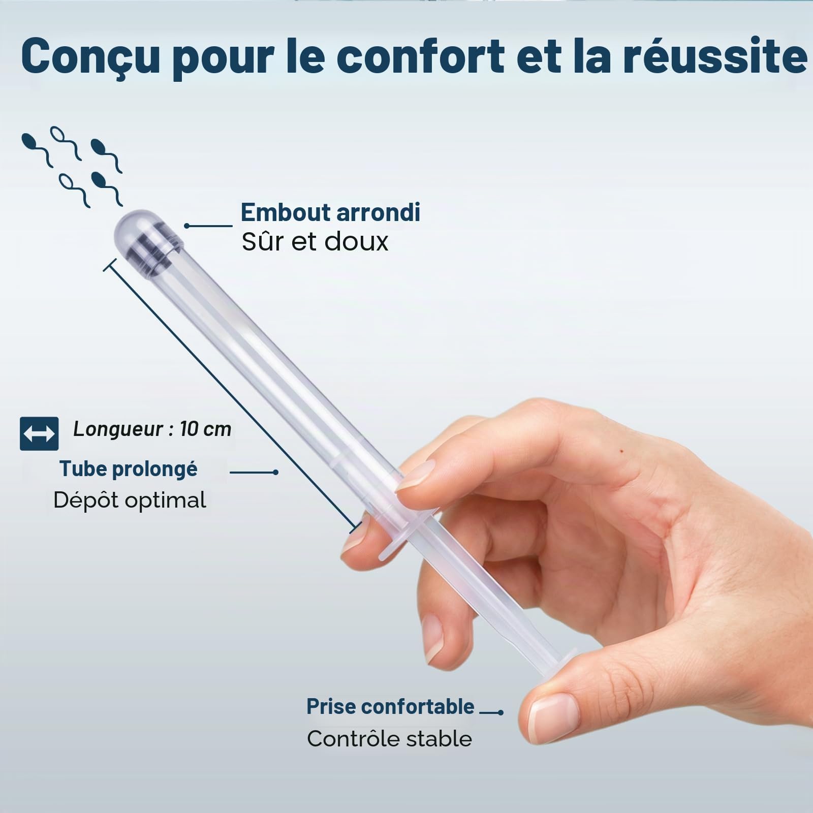 Kit d'insémination à domicile pour femme, stérile et de qualité médicale avec 3 applicateurs et 2 tasses de collecte pour une rétention maximale des spermatozoïdes, fertilité étanche et soutien de la