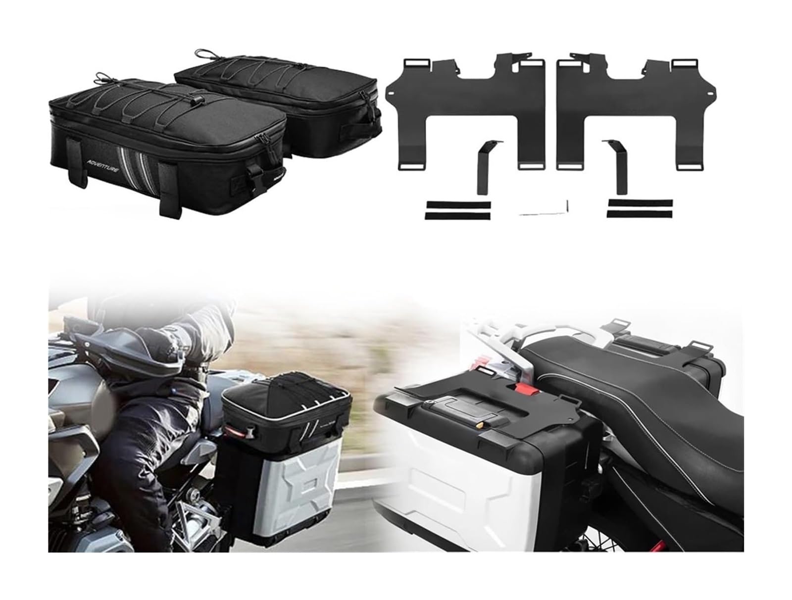 Porte Bagage Moto pour R1200GS 2004 2005 2006 2007 2008 2009 2010 2011 2012 R 1200 GS Rails À Bagages Porte-Bagages Étuis Vario(R1200 2004-2012 B)