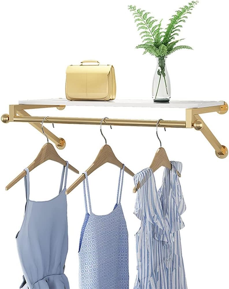 Présentoir en métal avec barre de suspension polyvalente pour rangement de placard mural