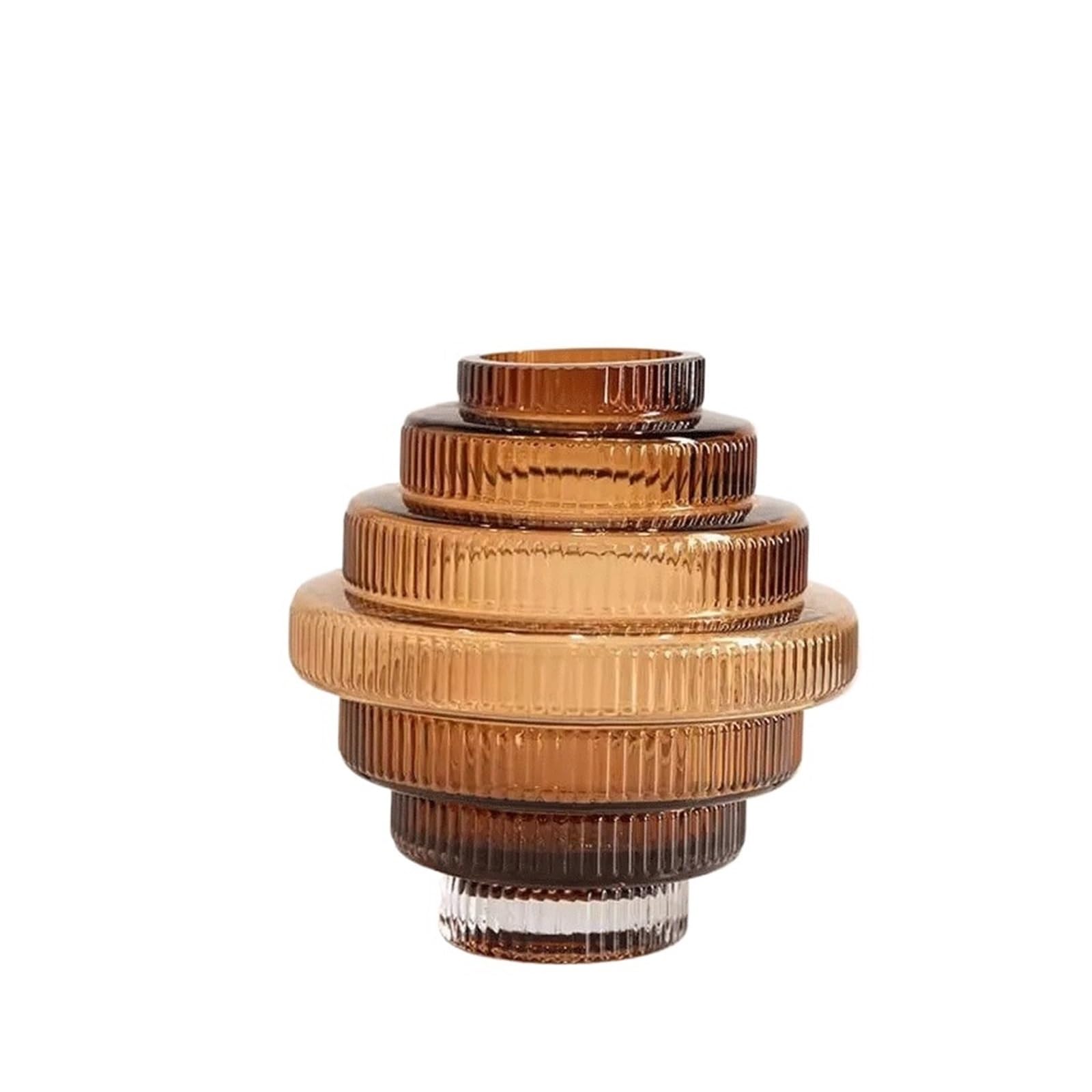Vase en verre ambre stable contre chute de fleurs