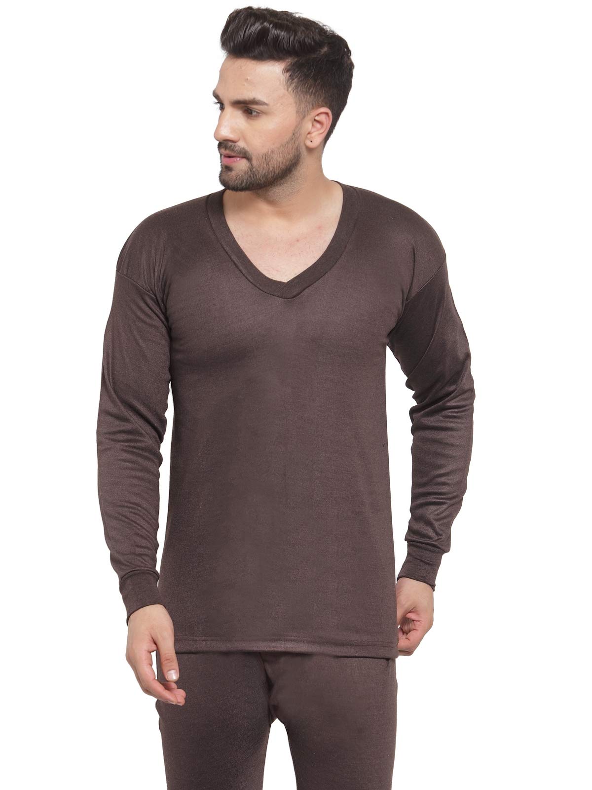 uzarus Men's Solid V-Neck Thermal TOP-picture-31