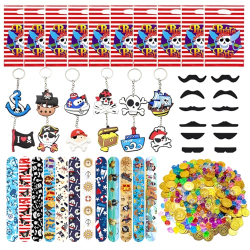 Lot 96 Cadeaux Fête Pirate Pour Enfants - Sacs, Chapeaux, Jouets Gonflables, Anneaux Et Plus Pour Anniversaire