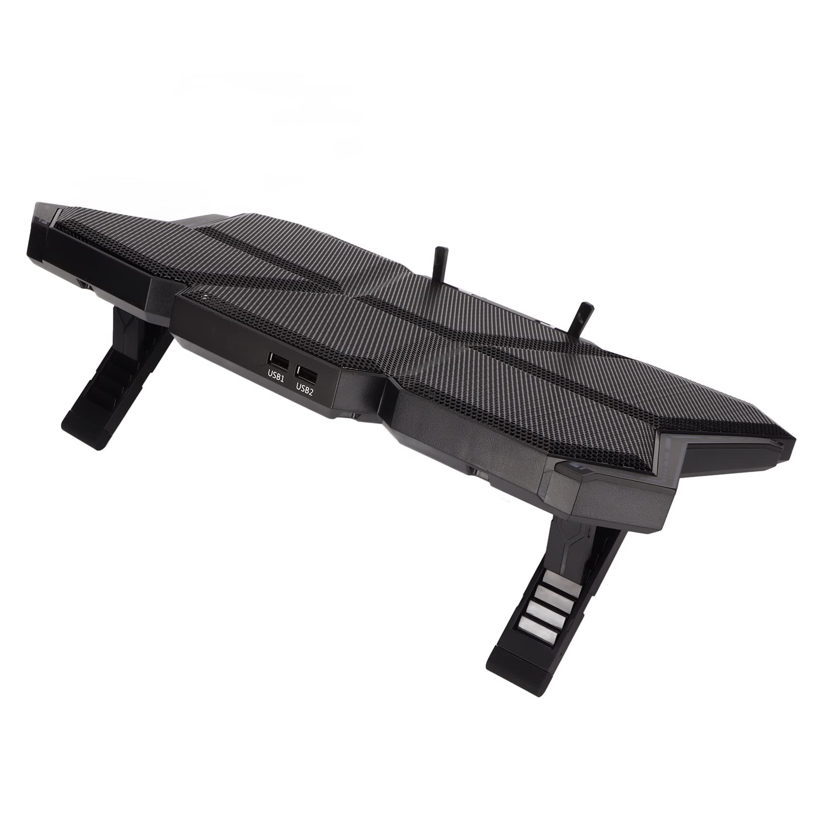 Enfriador para Computadora Portátil Ventiladores Ajustables de Alta Velocidad 2600 RPM para Computadoras Portátiles de 12 a 17 Pulgadas Luces RGB Diseño Ergonómico Negro