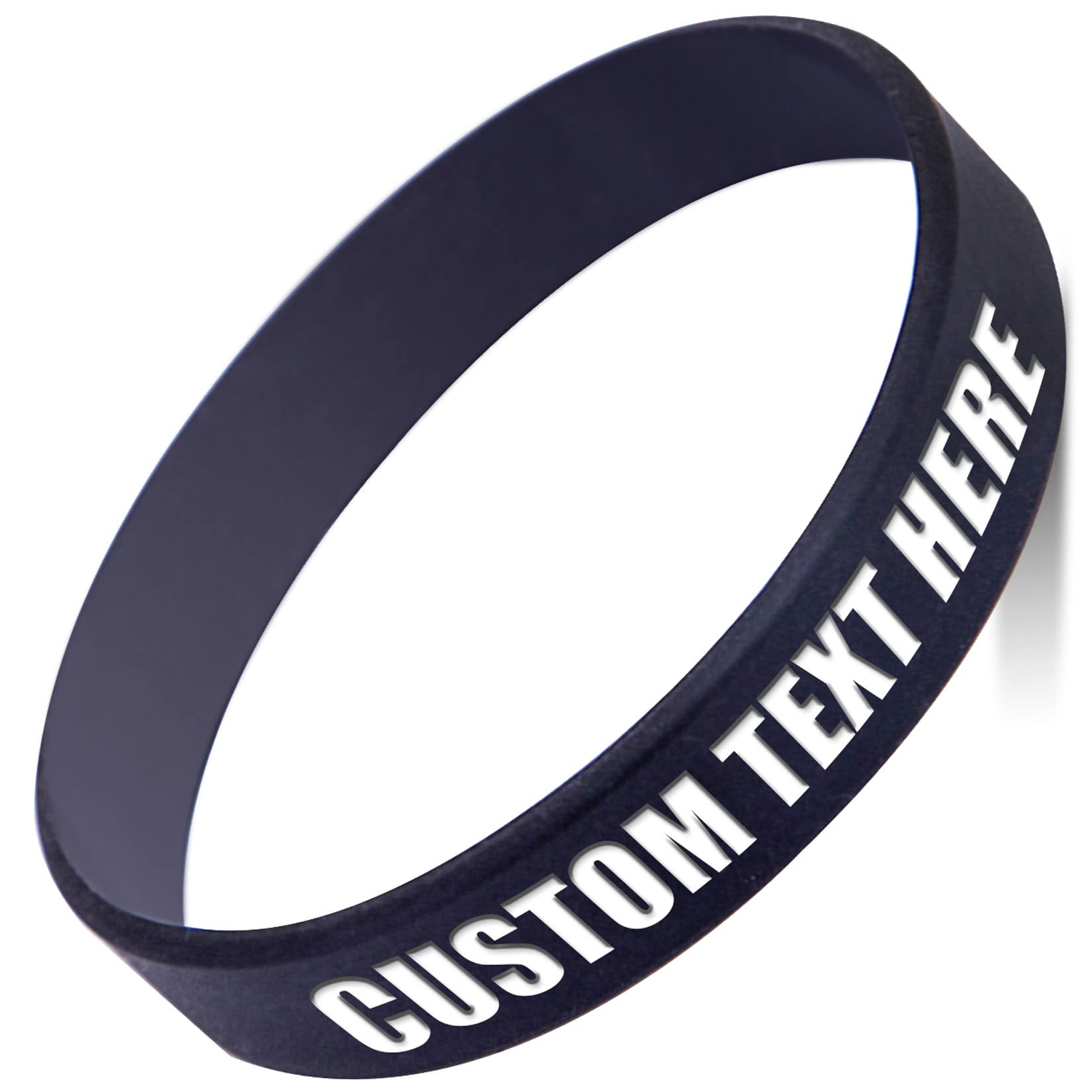 RIYIN Personalized Silicone Wristbands Custom Rubber Bracelets for Events, Gifts, Fundraisers, Awareness, Motivation Customized Width 1/2 inch