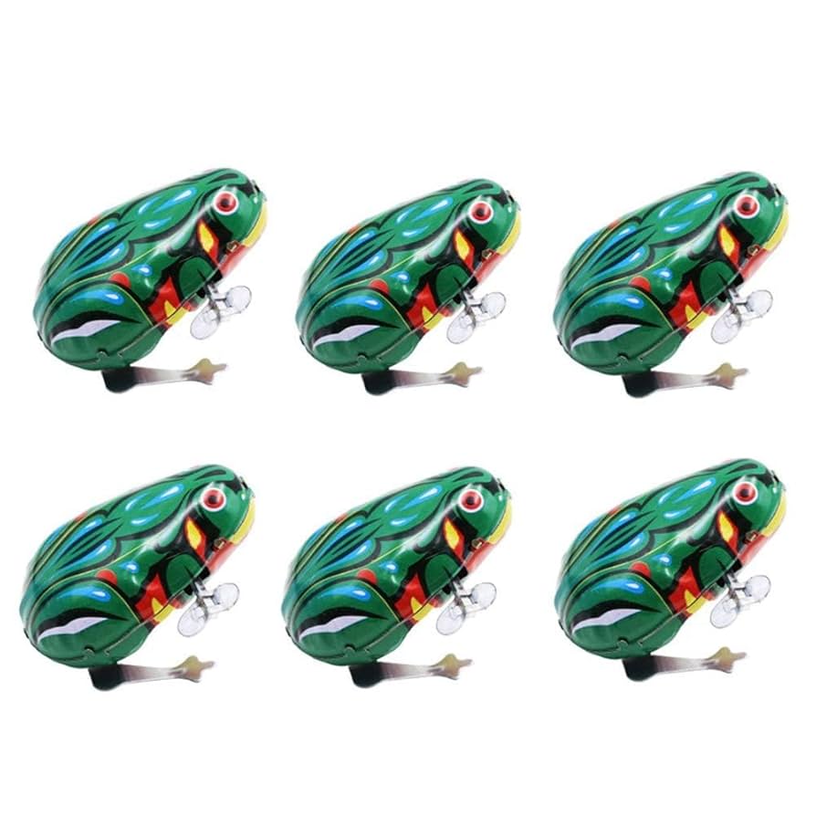 舞台FROGS Amazon.com: HYSTYLE 6 Pcs Clockwork Spring Frog Green Metal