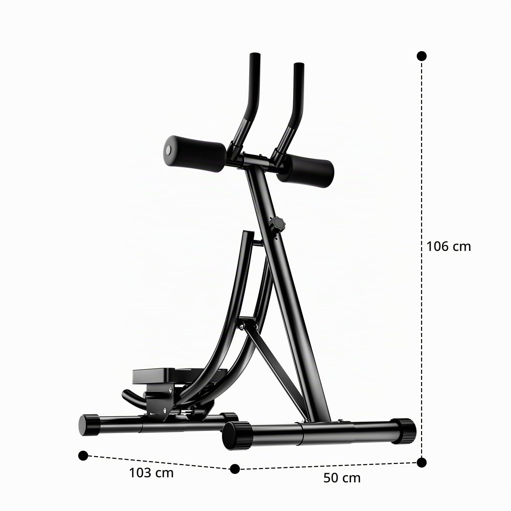 Máquina Abdominal Plegable, Aparato Abdominales Aplanar Vientre, Máquina Abdominales Musculación con Riel Deslizante, Aparato Deporte Casa