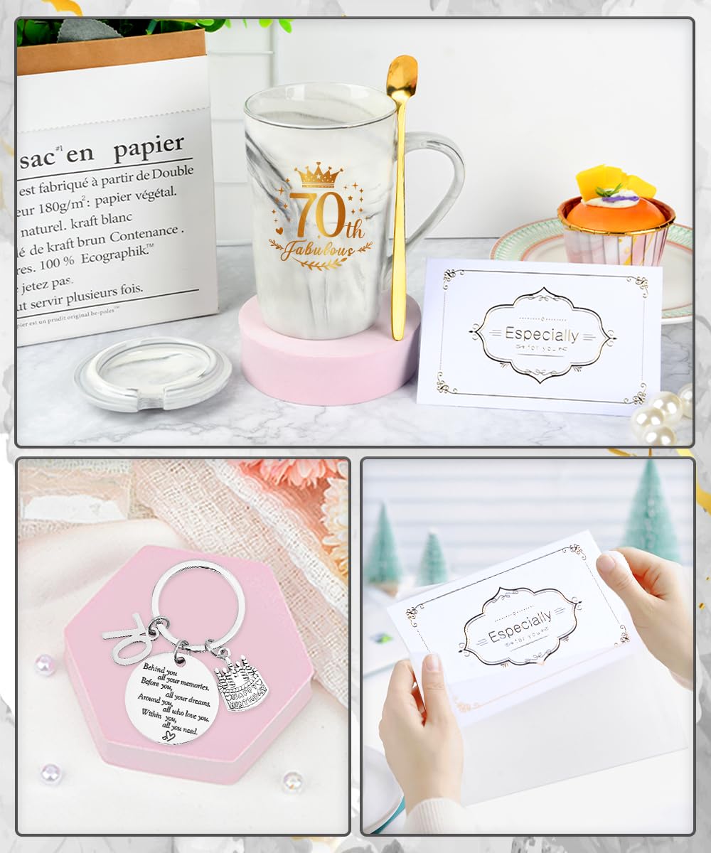 Set Regalo Donna 70 Anni, Idee Regalo Compleanno per Donna, Tazzine da Caffè Set, Regalos Mamma Compleanno, Regali 70 Anni per Moglie, Mamma, Amica, Nonna
