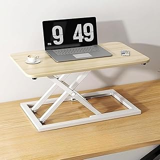 Standing Desk, Tabletop Elevating Desk, Folding Lift Table, PC Desk, Office Work Table, PC Stand, Elevating Table for Computers, Metal Frame, X-Shaped Structure, Compact Design, Load Capacity 66.1 lbs