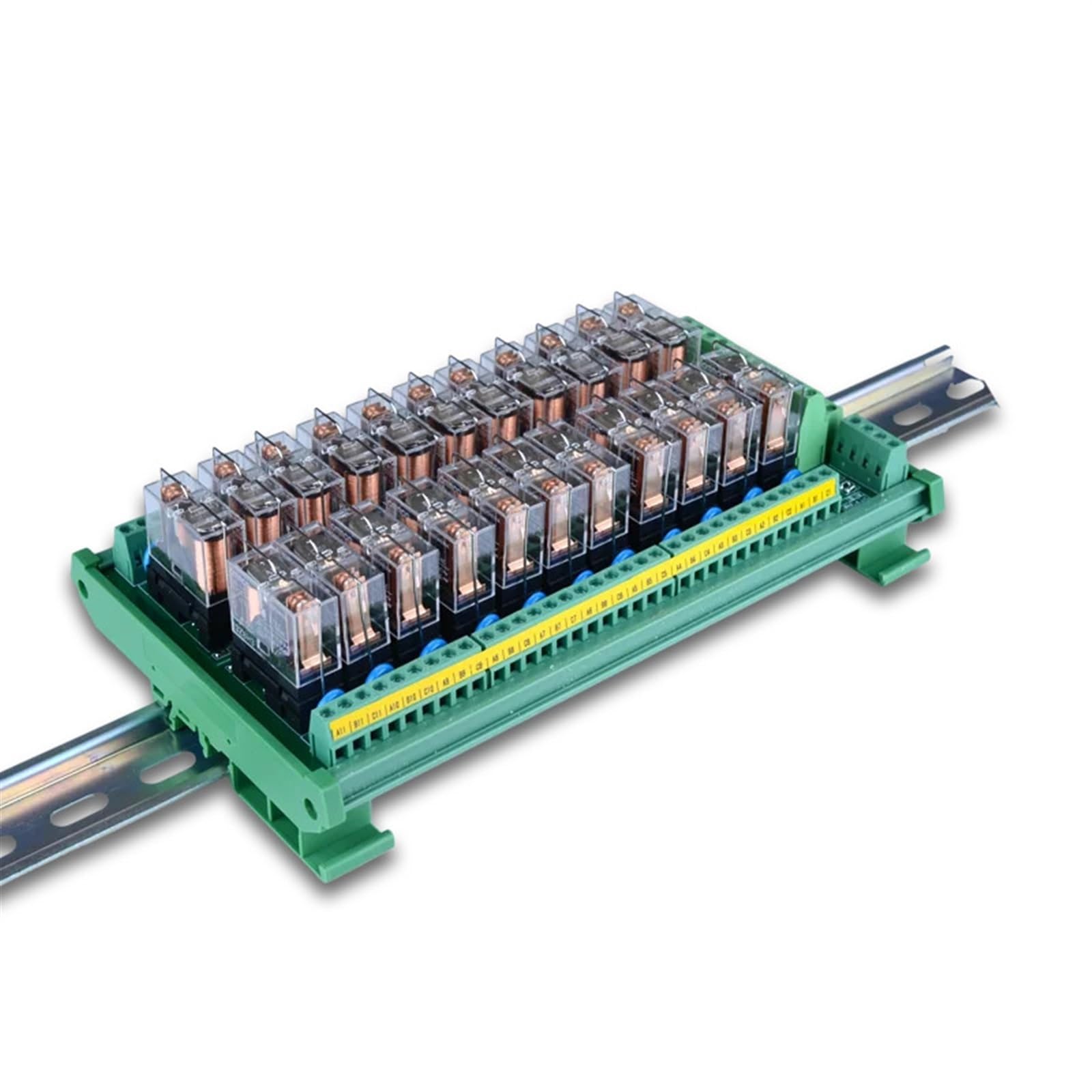 22-kanałowy moduł przekaźnika interfejsu 1 SPDT do montażu na szynie DIN G2R-1-E 12V 24V 16A DC/AC, 1 szt. (INPUT 12VDC)