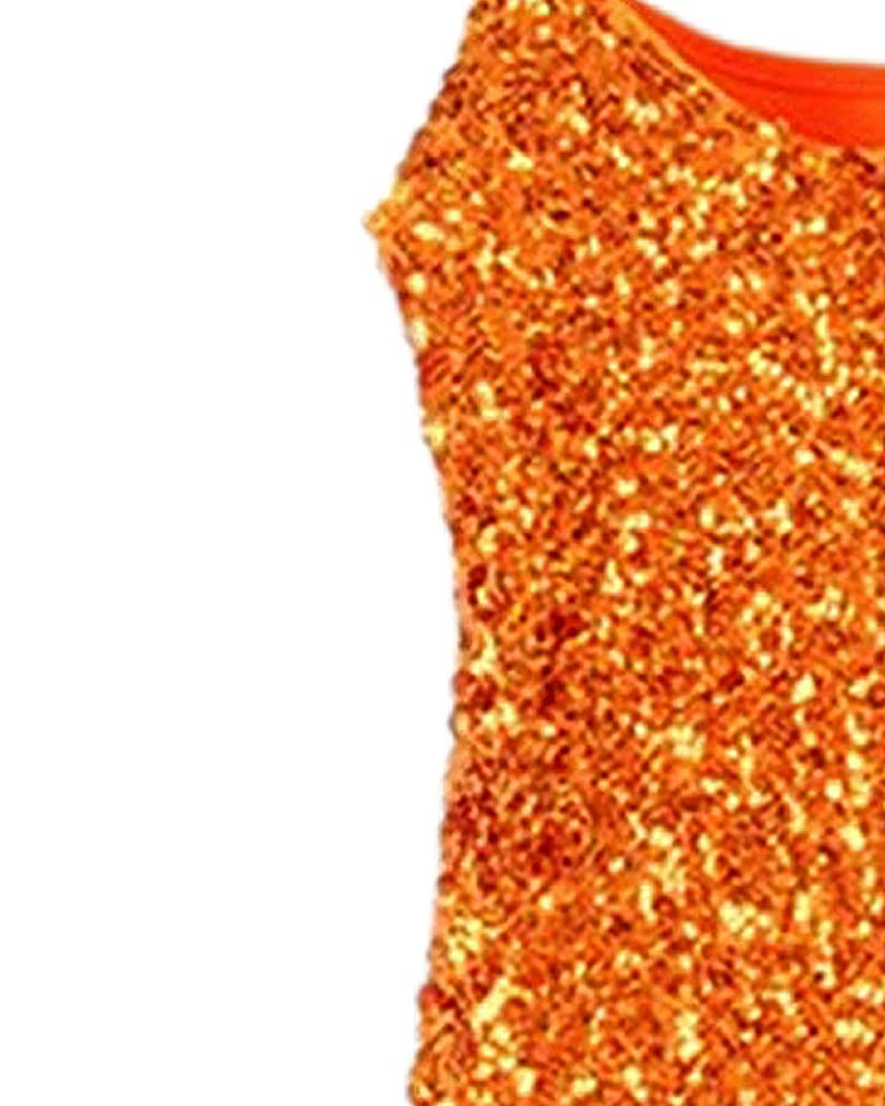 Pailletten-Glitzer-Mädchen-Camisole Weste Top Damen Latein Salsa Samba Ärmellose Tanzparty Kleidung (UK Damen 4/6/8/10)